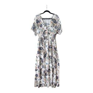Margaux Riviera Boho Floral Tassel Flowy Maxi Dress M